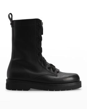 推荐Men's Leather Zip Combat Boots商品