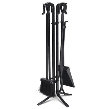 Hivvago | 5 Pieces Fireplace Iron Standing Tools Set,商家Premium Outlets,价格¥474