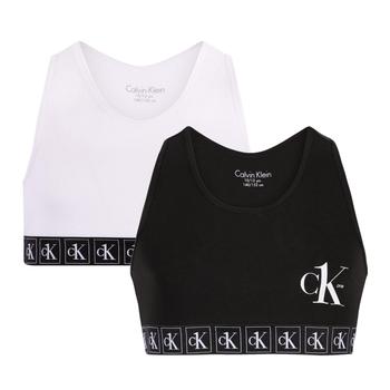 Calvin Klein | Branded band sports bras set of 2 in black and white商品图片,3.9折×额外7折, 额外七折