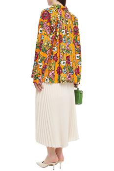 推荐Oversized pleated floral-print cotton-poplin shirt商品