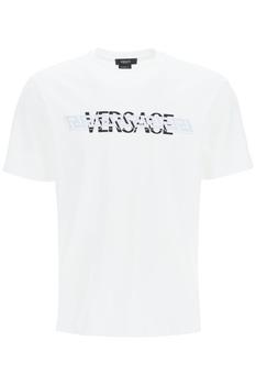 范思哲t恤新款, Versace | Versace mitchel fit t-shirt with greca and logo商品图片 6.1折