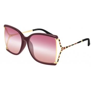 Gucci | GUCCI 女红色女士方形太阳镜 GG0592SK-004商品图片,满$100享9.5折, 满折