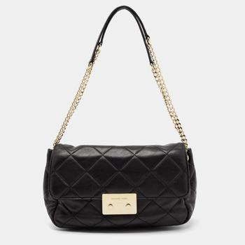 michael kors sloan, [二手商品] Michael Kors | Michael Kors Black Leather Large Sloan Shoulder Bag商品图片 8.4折