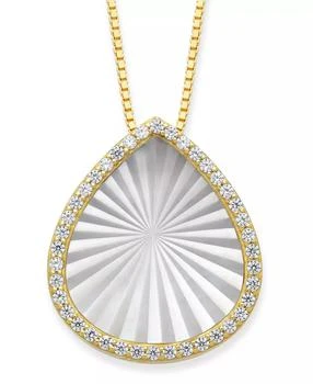 Macy's | Mother of Pearl 15x13mm and Cubic Zirconia Pear Shaped Pendant with 18" Chain in Gold over Silver,商家Macy's,价格¥1093