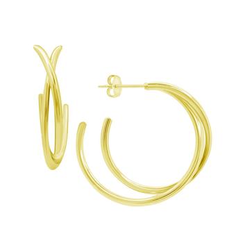 Essentials | And Now This High Polished Crossover C Hoop Post Earring in Silver Plate or Gold Plate商品图片,2.5折