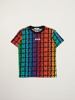 推荐Msgm Kids cotton t-shirt with all over logo商品