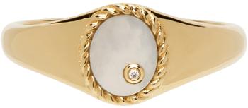 商品金色 & 灰白色 Baby Chevaliere 戒指,商家SSENSE CN,价格¥5475图片