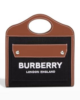 burberry tote, Burberry | Micro Pocket Canvas Top-Handle Bag商品图片 