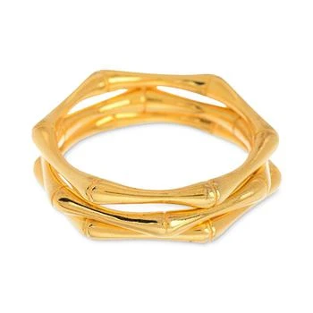 ADORNIA | 14K Gold-Plated 3-Pc. Set Bamboo Rings 独家减免邮费