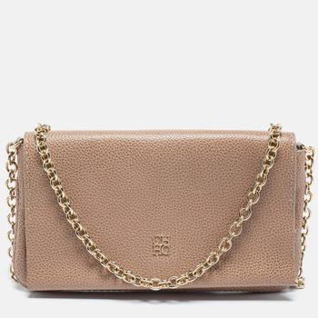 推荐CH Carolina Herrera Beige Leather Flap Chain Crossbody Bag商品