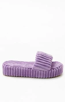 推荐Women's Purple Towel Platform Slide Sandals商品
