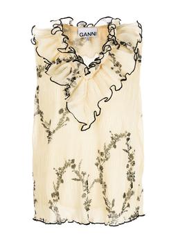 ganni floral pleated shirtdress, Ganni | Pleated Georgette商品图片 