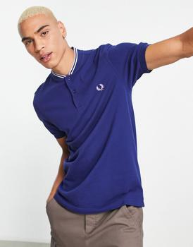fred perry polo衣服, Fred Perry | Fred Perry bomber collar polo shirt in navy商品图片 