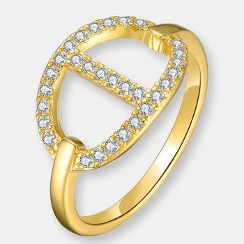 推荐14k Gold Plated Cubic Zirconia ModernRing商品