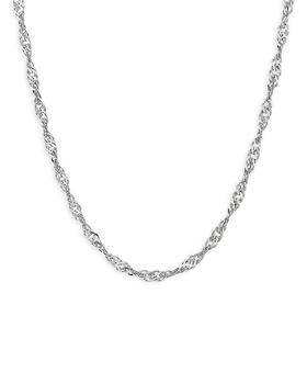 商品14K White Gold Solid Singapore Chain Necklace, 20"图片