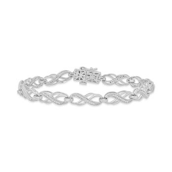 商品Diamond Infinity Link Bracelet (1/4 ct. t.w.) in Sterling Silver图片