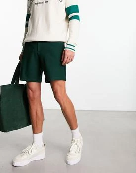 推荐River Island twill shorts in green商品