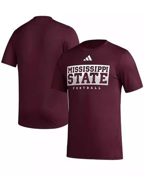 Adidas | Men's Maroon Mississippi State Bulldogs Football Practice AEROREADY Pregame T-shirt,商家Macy's,价格¥225