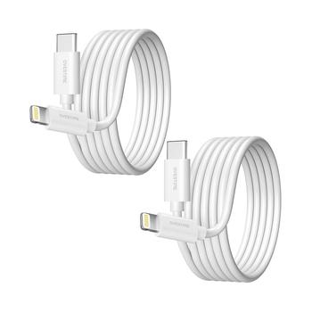 商品Apple MFi Certified iPhone 13/12/11 10ft Charging Cable | USB Type C to Lightning Cable for iPhone - White (2-Pack)图片