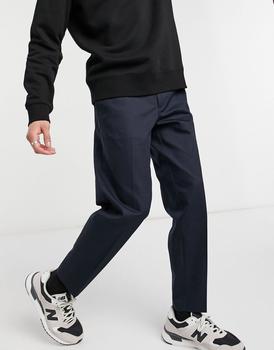 Burton Menswear | Burton Menswear tapered trousers with elasticated waistband in navy商品图片,8折