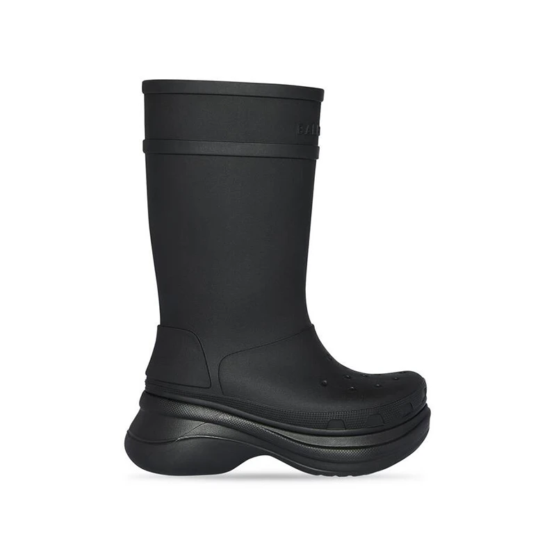 Balenciaga | 巴黎世家23新款 男Crocs黑色橡胶靴子高筒雨鞋,商家VP FRANCE,价格¥6511