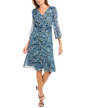 推荐KARL LAGERFELD Floral Chiffon Pleated Midi Dress商品