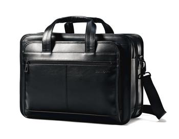 商品Samsonite Leather Expandable Briefcase, Black, One Size,商家Amazon US editor's selection,价格¥1076图片