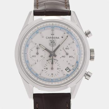 推荐Tag Heuer White Stainless Steel Carrera Caliber 16 Chronograph CV2110-0 Men's Wristwatch 39 MM商品