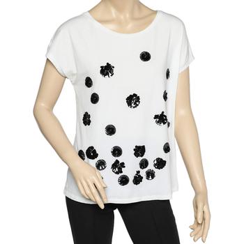 max mara weekend好用吗, [二手商品] Weekend Max Mara | Weekend Max Mara White Cotton Knit Sequin Embellished T-Shirt M商品图片 3.5折