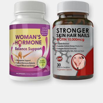 商品Biotin 10,000mcg and Woman's Hormone Support Combo Pack图片