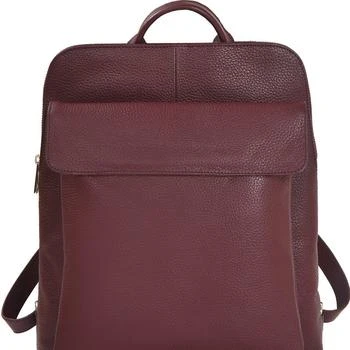Brix + Bailey | Plum Premium Unisex Leather Flap Pocket Backpack,商家Verishop,价格¥912