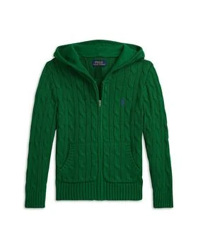 Ralph Lauren | Boys' Cable Cotton Hooded Full Zip Sweater - Big Kid, Little Kid,商家Bloomingdale's,价格¥553