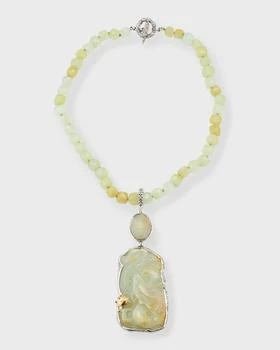 Stephen Dweck | Vintage Hand Carved Jade Faceted Moonstone and Chalcedony Necklace,商家Neiman Marcus,价格¥62866