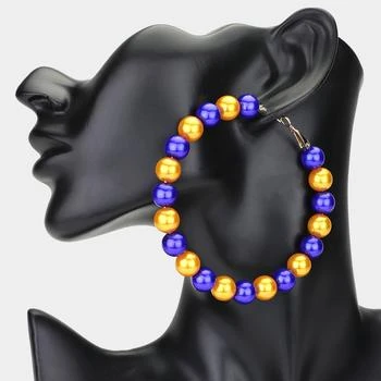 FASHNZFAB | Oversized Pearl Hoop Earrings - Yellow,商家Premium Outlets,价格¥140