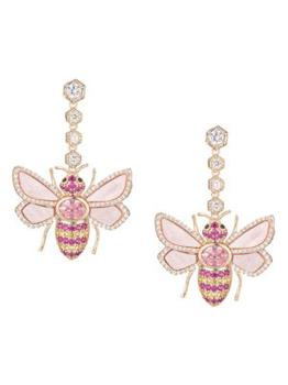 Eye Candy LA | Luxe Goldtone & Cubic Zirconia Bee Drop Earrings商品图片,5折
