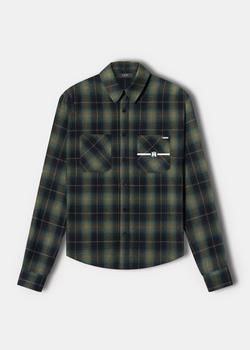 amiri衬衫, AMIRI | AMIRI Green Logo Flannel Shirt商品图片 6折