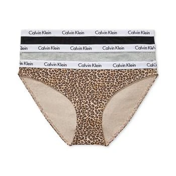 Calvin Klein | （Size: XL）Women's Carousel Cotton 3-Pack Bikini Underwear QD3588,商家折扣挖宝区,价格¥174