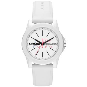 Armani Exchange | Women's Three-Hand White Silicone Strap Watch, 40mm商品图片,独家减免邮费