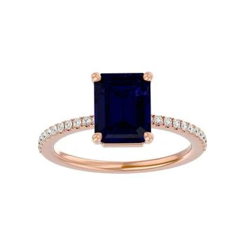 2 1/2 Carat Sapphire And Diamond Ring In 14 Karat Rose Gold
