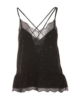 Zadig&Voltaire | Zadig & Voltaire Christy Lace-Trim Rhinestone Embellished Camisole商品图片,7.6折
