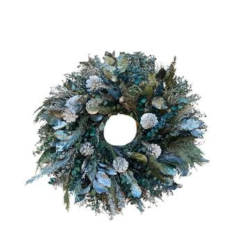 GreenishBlu | Silver and Green Real Preserved Wreath, 24",商家Macy's,价格¥878
