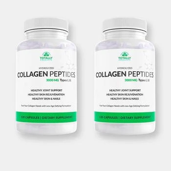Totally Products | Hydrolyzed Collagen Peptides 750mg Protein Powder  2 Bottle Of 120 Capsules,商家Verishop,价格¥144