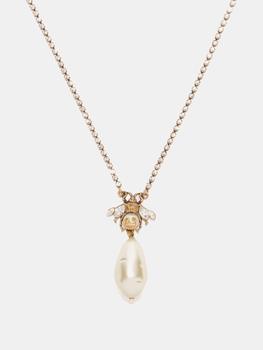 商品Gucci | Bee crystal-embellished faux-pearl necklace,商家MATCHES,价格¥4731图片