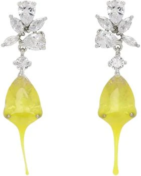 Ottolinger | SSENSE Exclusive Silver & Yellow Flower Dip Earrings,商家SSENSE,价格¥2405