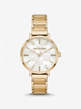 Michael Kors | Addyson Gold-Tone Logo Watch商品图片,5.7折