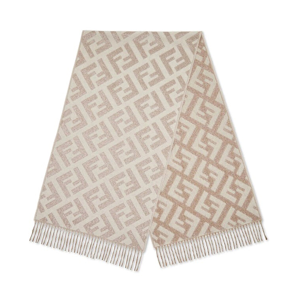 fendi围巾价格, Fendi | FENDI 女士白色经典FF图案流苏羊绒围巾 FXT260-AIX5-F0QG1商品图片 独家减免邮费