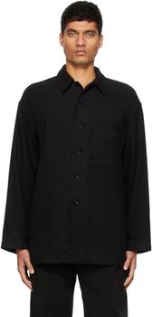 lemaire怎么选, Lemaire | Black Brushed Cotton Pyjama Shirt商品图片 5折