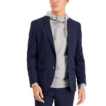 商品Men's Modern-Fit Plaid Wool Suit Jacket图片