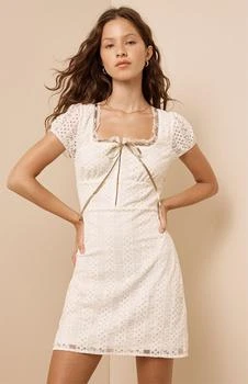 推荐Short Sleeve Belle Lace Trim Mini Dress商品