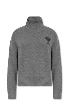 AMI | AMI Logo-Embroidered Turtleneck Knitted Jumper商品图片,9.5折